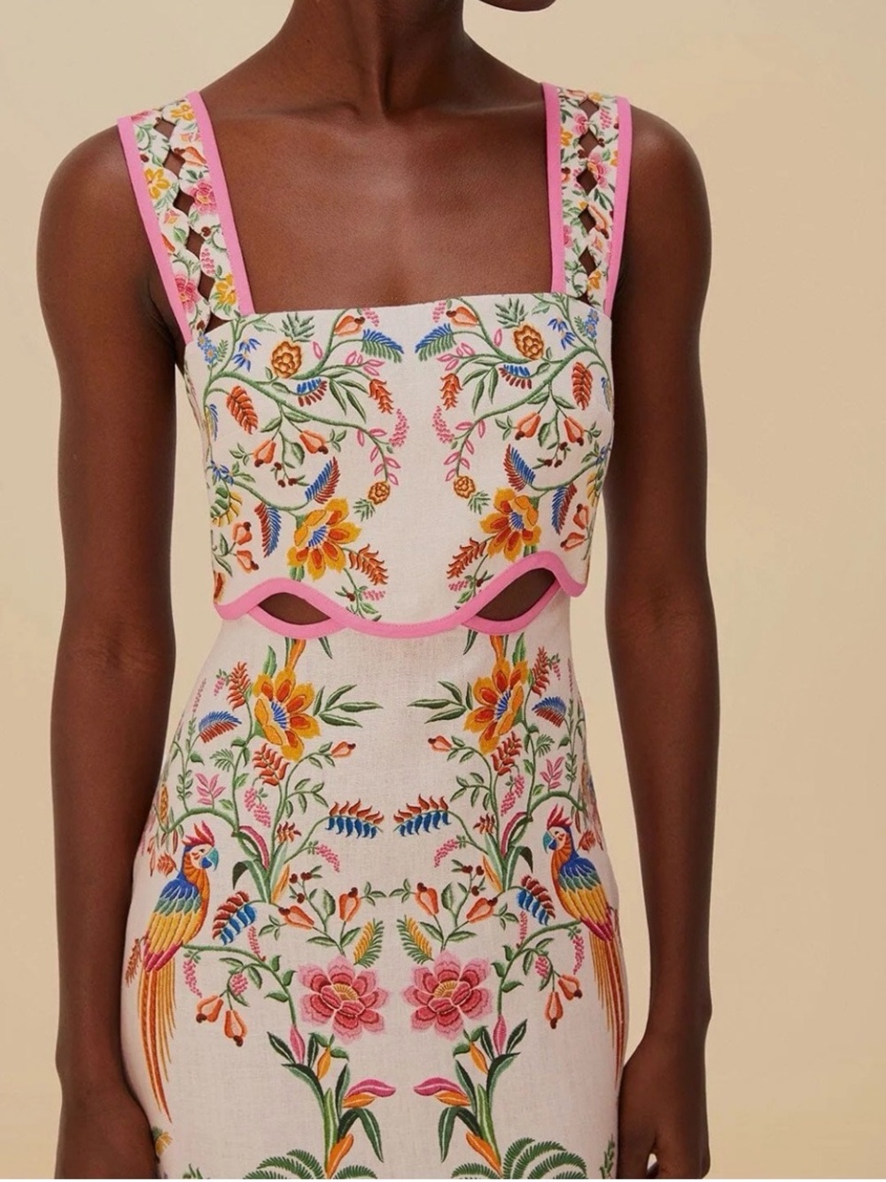 NWT Farm Rio Pink Delicate Forest Mini Dress - Picture 3 of 8